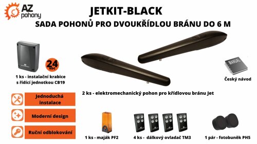 JETKIT BLACK - sada pohonů pro dvoukřídlou bránu do 6 m